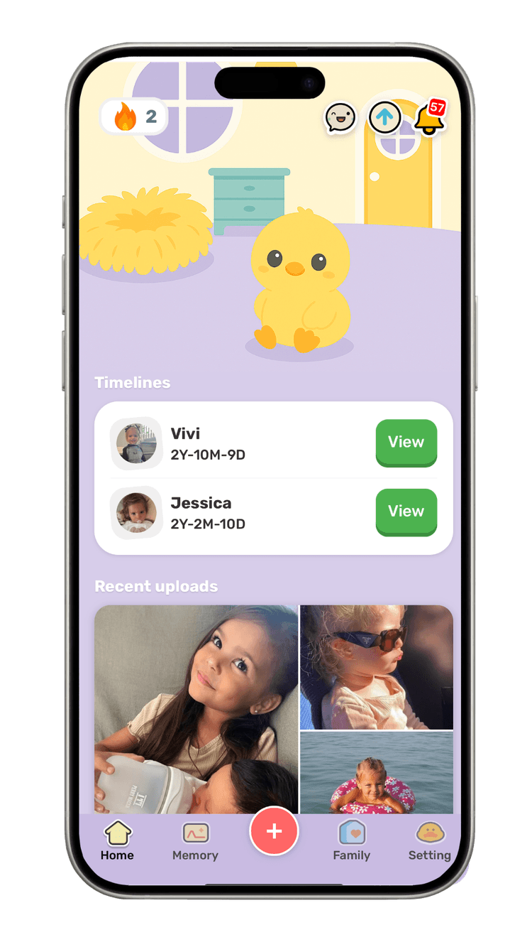 TinyNest app interface