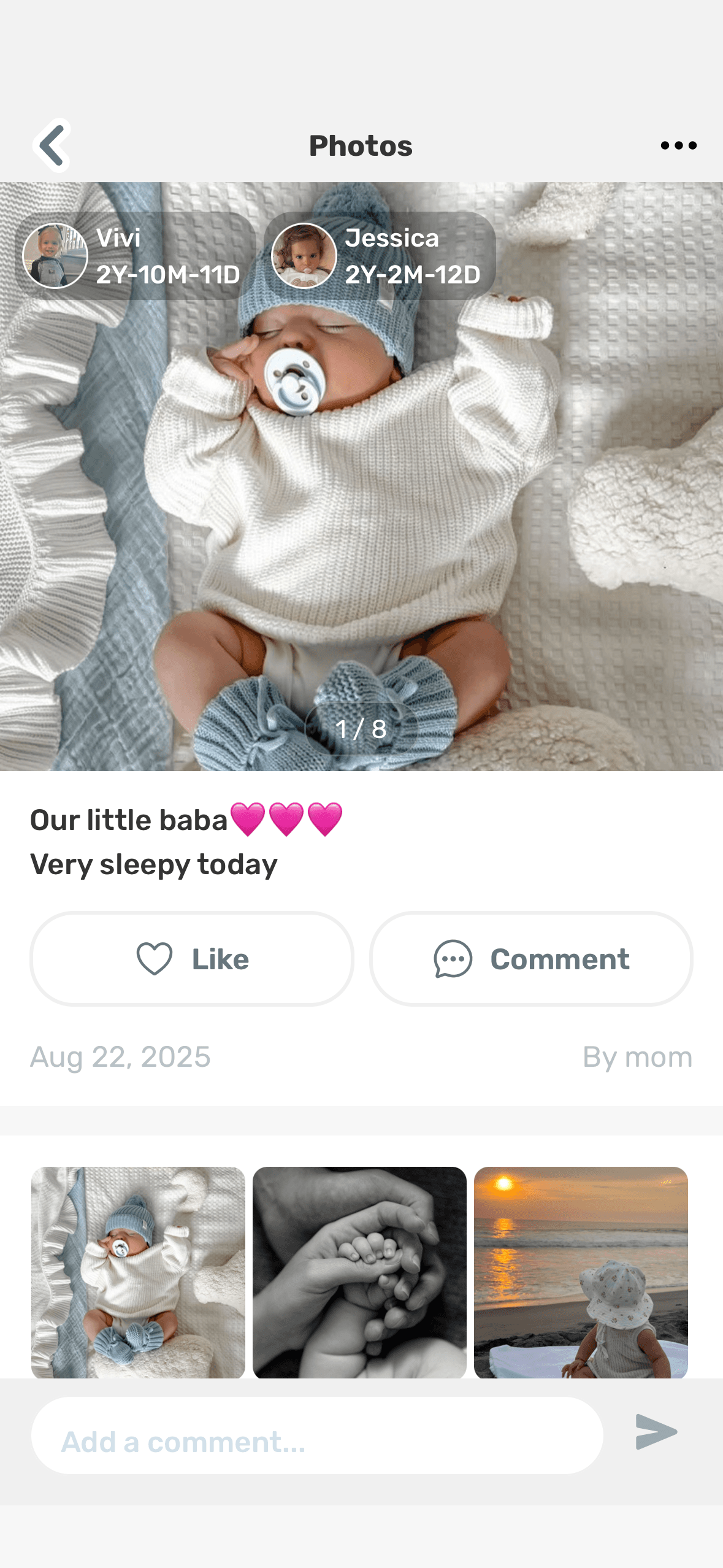 TinyNest app interface